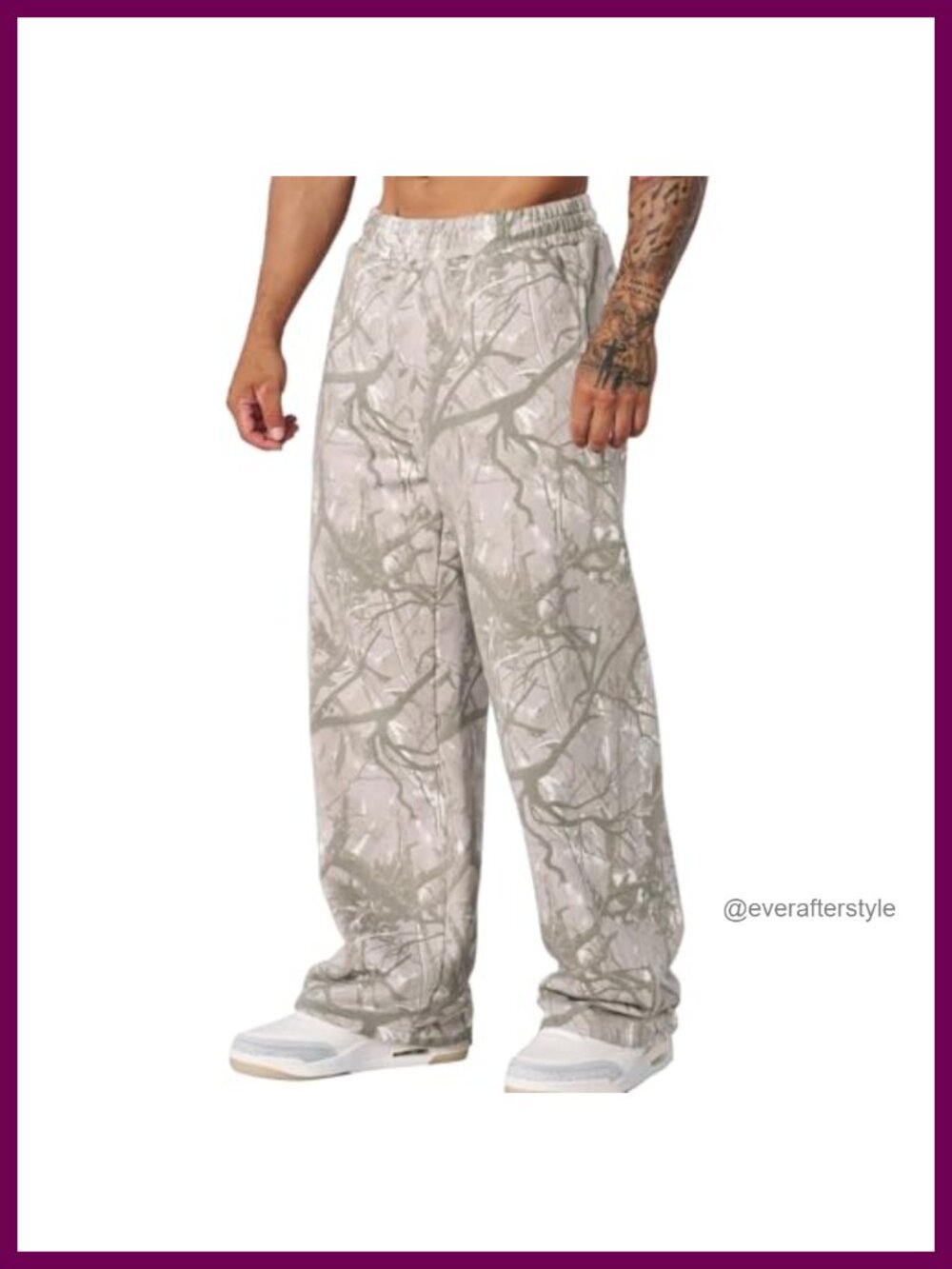 Mens Baggy Camo Sweatpants Joggers Athletic Running Streetwear with Pockets